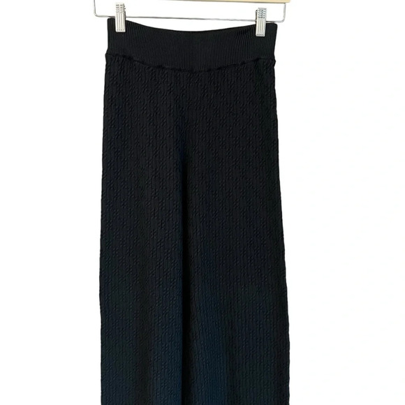 Mr. Mittens Cable Knit Trouser Pants Black XS/S NWT Quiet Luxury Minimalist Chic - Picture 2 of 7